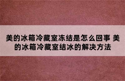 美的冰箱冷藏室冻结是怎么回事 美的冰箱冷藏室结冰的解决方法